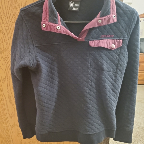 Spyder pink and black 1/4 button up - Picture 2 of 9